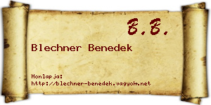 Blechner Benedek névjegykártya